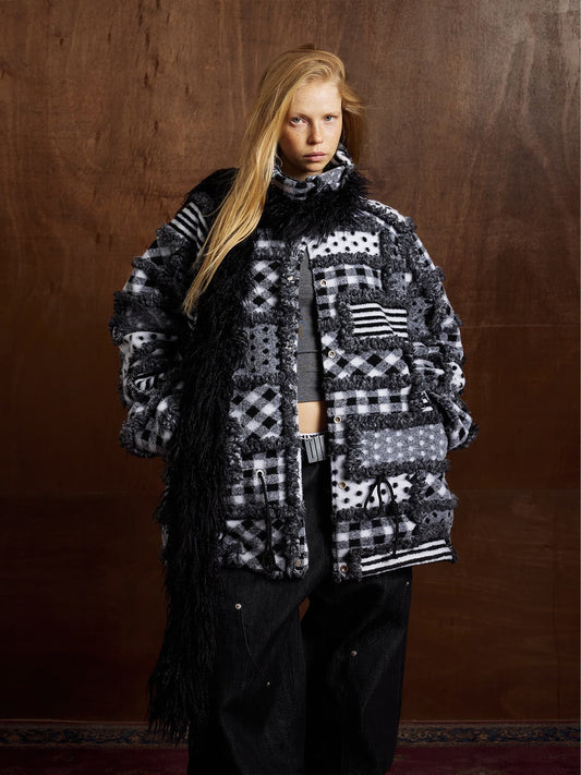 Thesupermade Special Plaid Polka Dot Reversible Cotton Jacket 