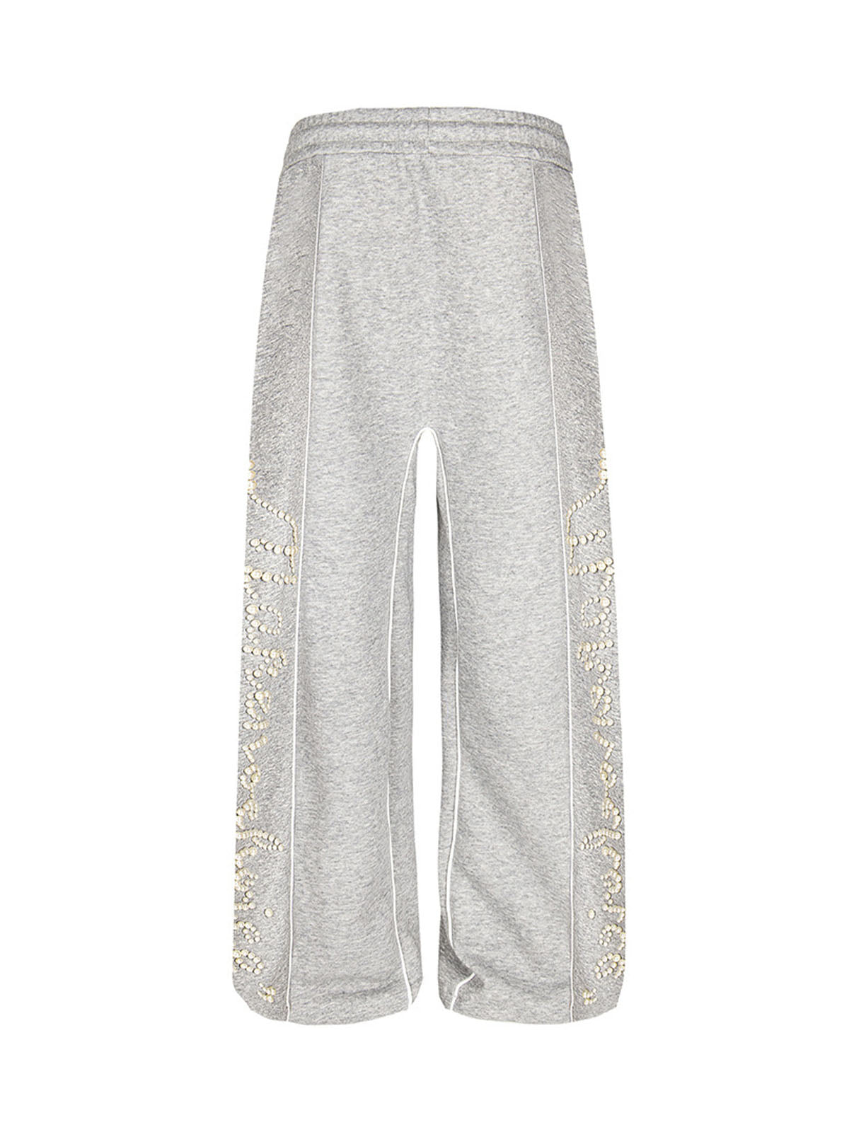 Retro Pearl Design Casual Straight Pants 