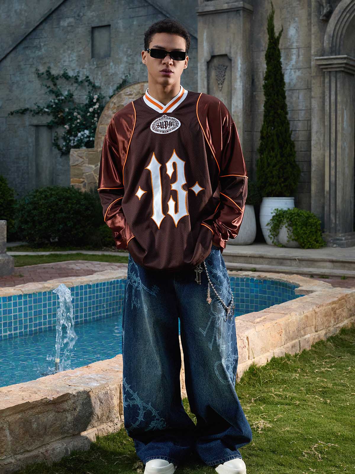 Supermade American Gothic Font Satin Mesh Jersey?