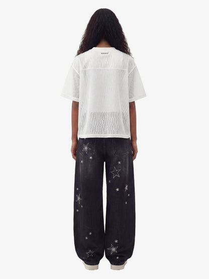 Flame Gothic Logo Mesh Jersey T-Shirt