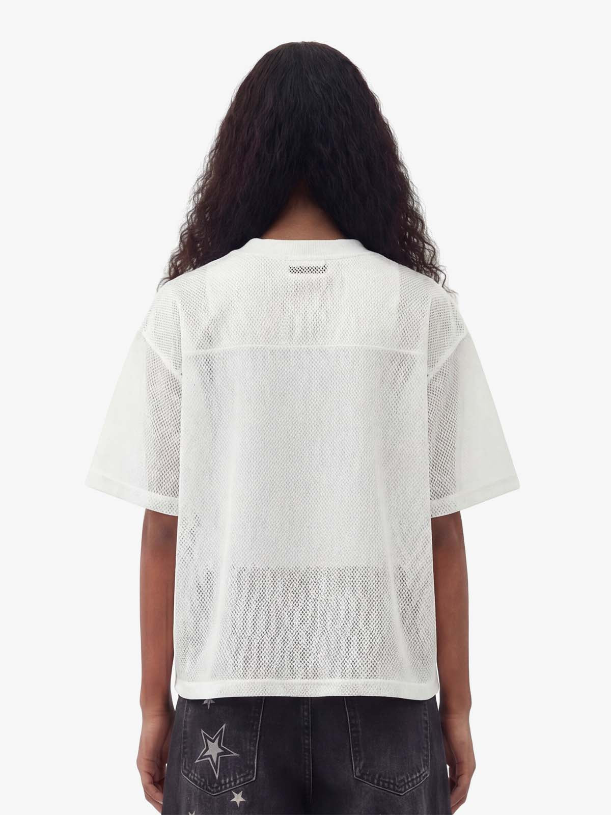 Flame Gothic Logo Mesh Jersey T-Shirt