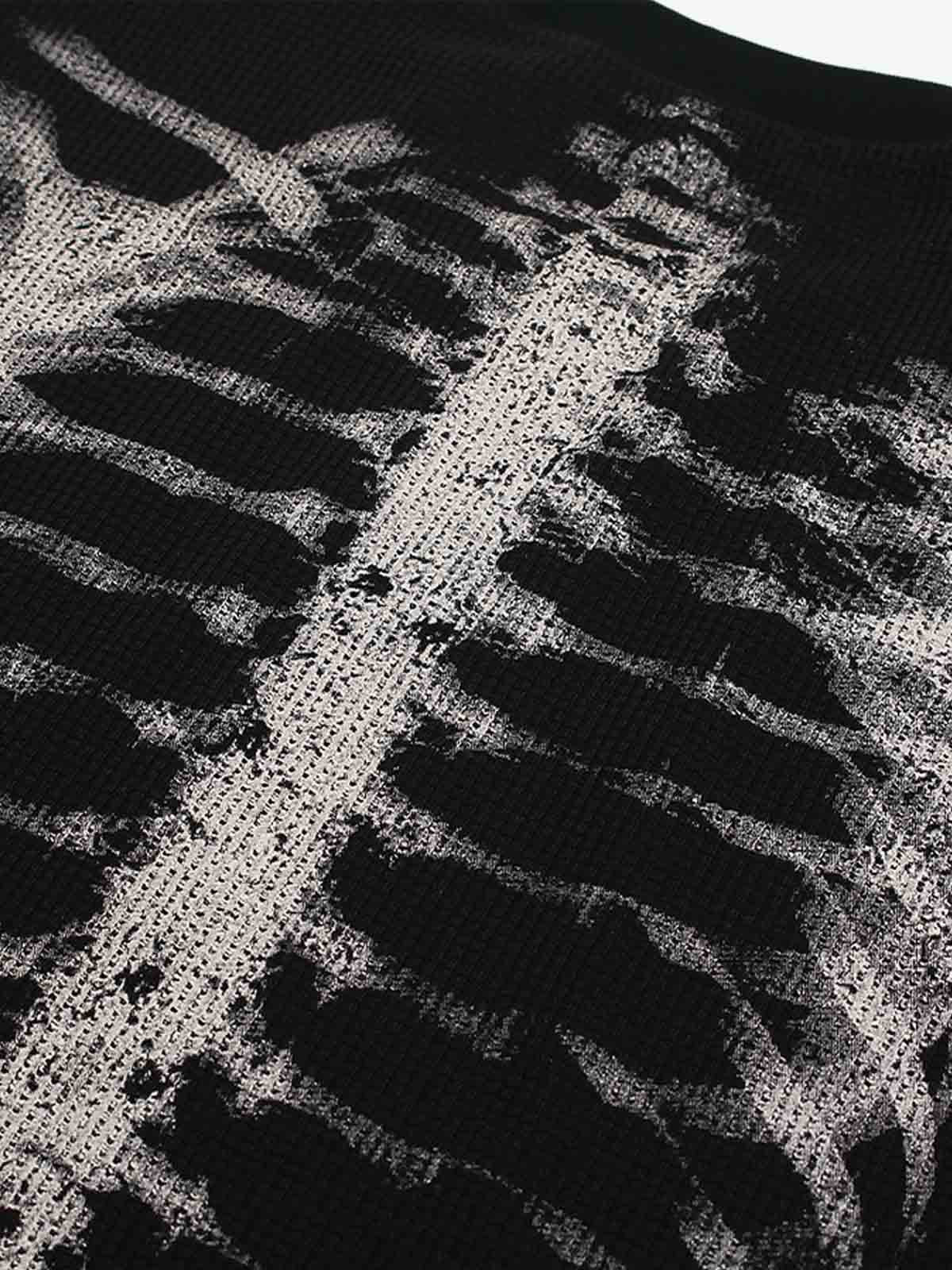 Thesupermade Skeleton Print Long-sleeved T-shirt 