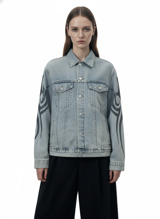 Retro Washed Totem Denim Jacket
