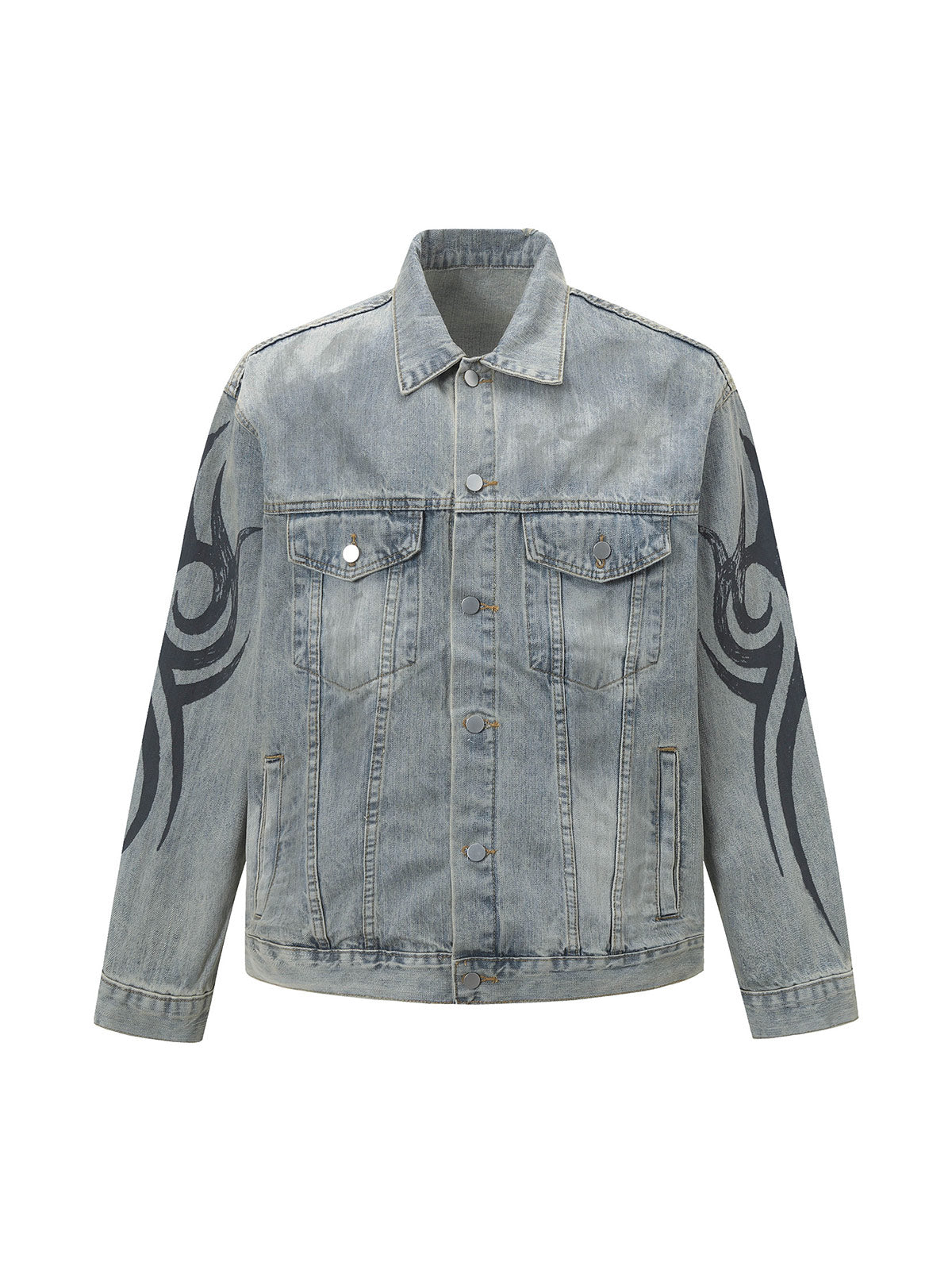 Retro Washed Totem Denim Jacket 