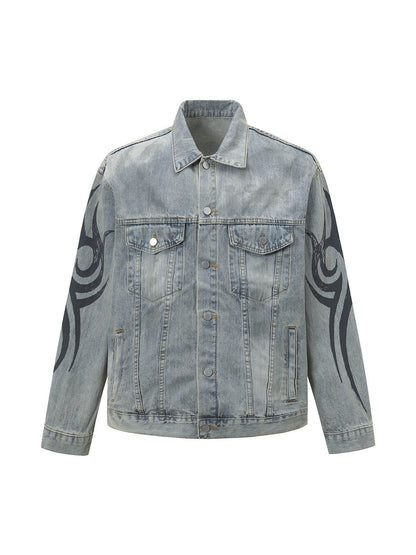 Retro Washed Totem Denim Jacket 
