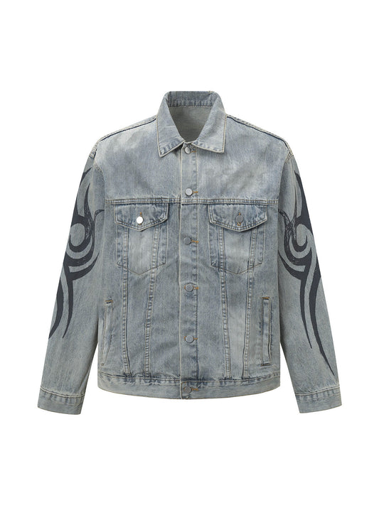 Retro Washed Totem Denim Jacket 