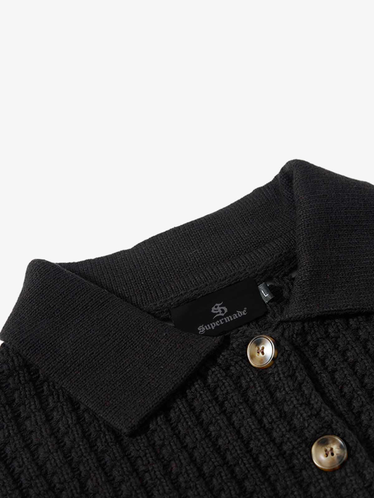 Stylish Red Knit Cardigan with Classic Button Closure 