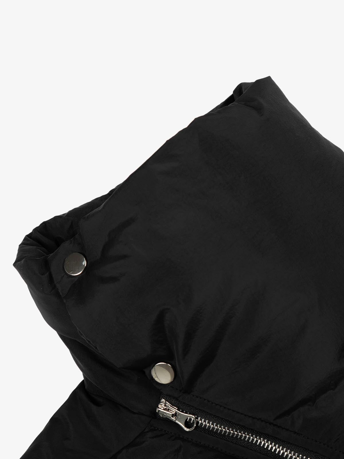 Vintage Asymmetric Zip High-Neck Puffer Jacket