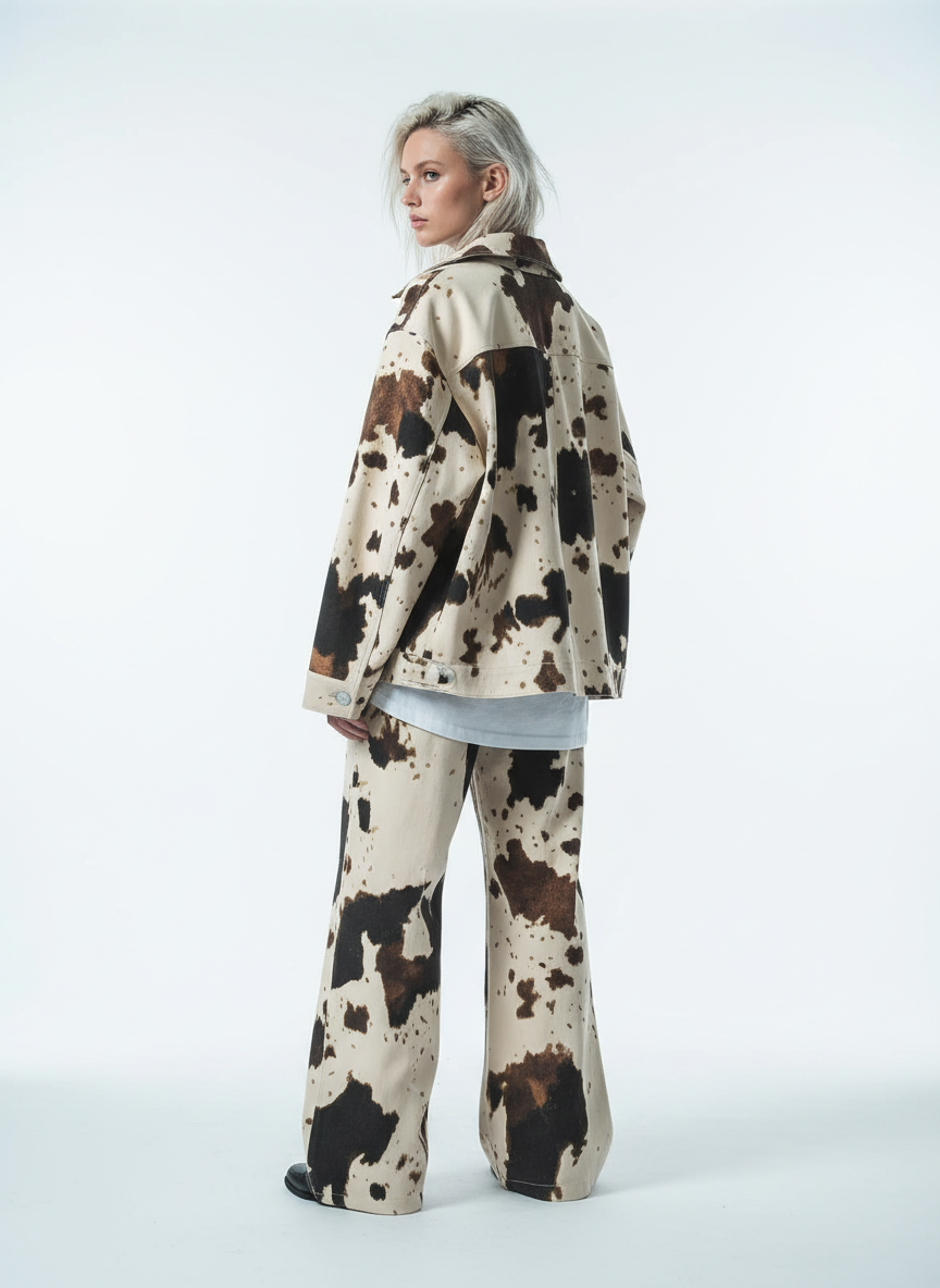 Retro Ink Splash Tie-Dye Barrel Jeans