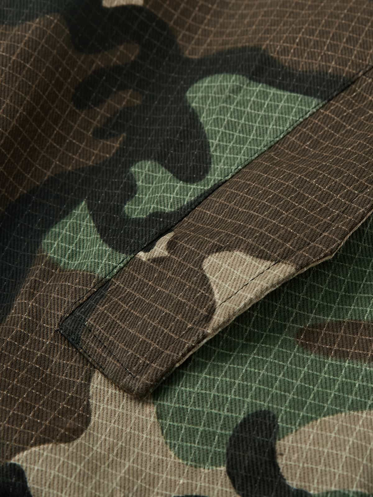 Camouflage Fur Collar Reversible Cotton Jacket - 2499