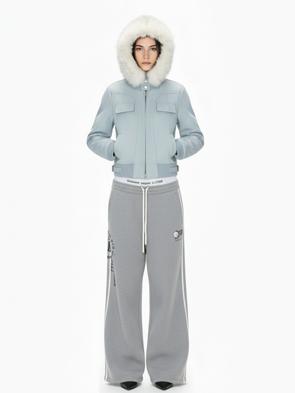 Suede Fur Hooded Slim Fit Jacket