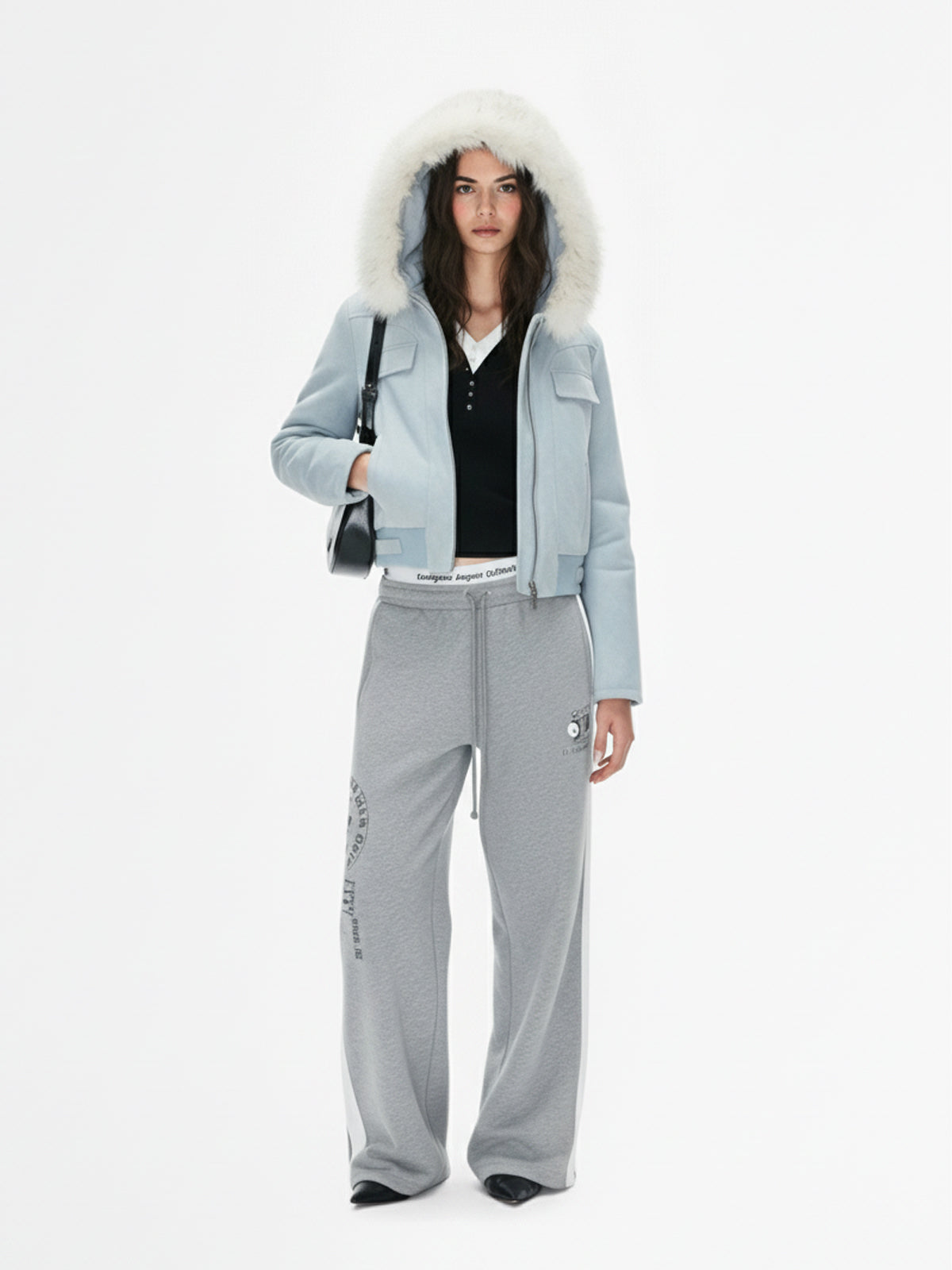 Suede Fur Hooded Slim Fit Jacket