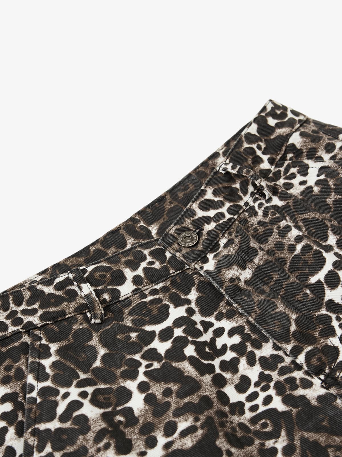 Cotton Leopard Print Wide Leg Cargo Pants for Women High Waist Fashion Casual Trousers?