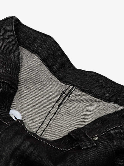 Retro Drape Baggy Straight Workwear Denim Shorts 