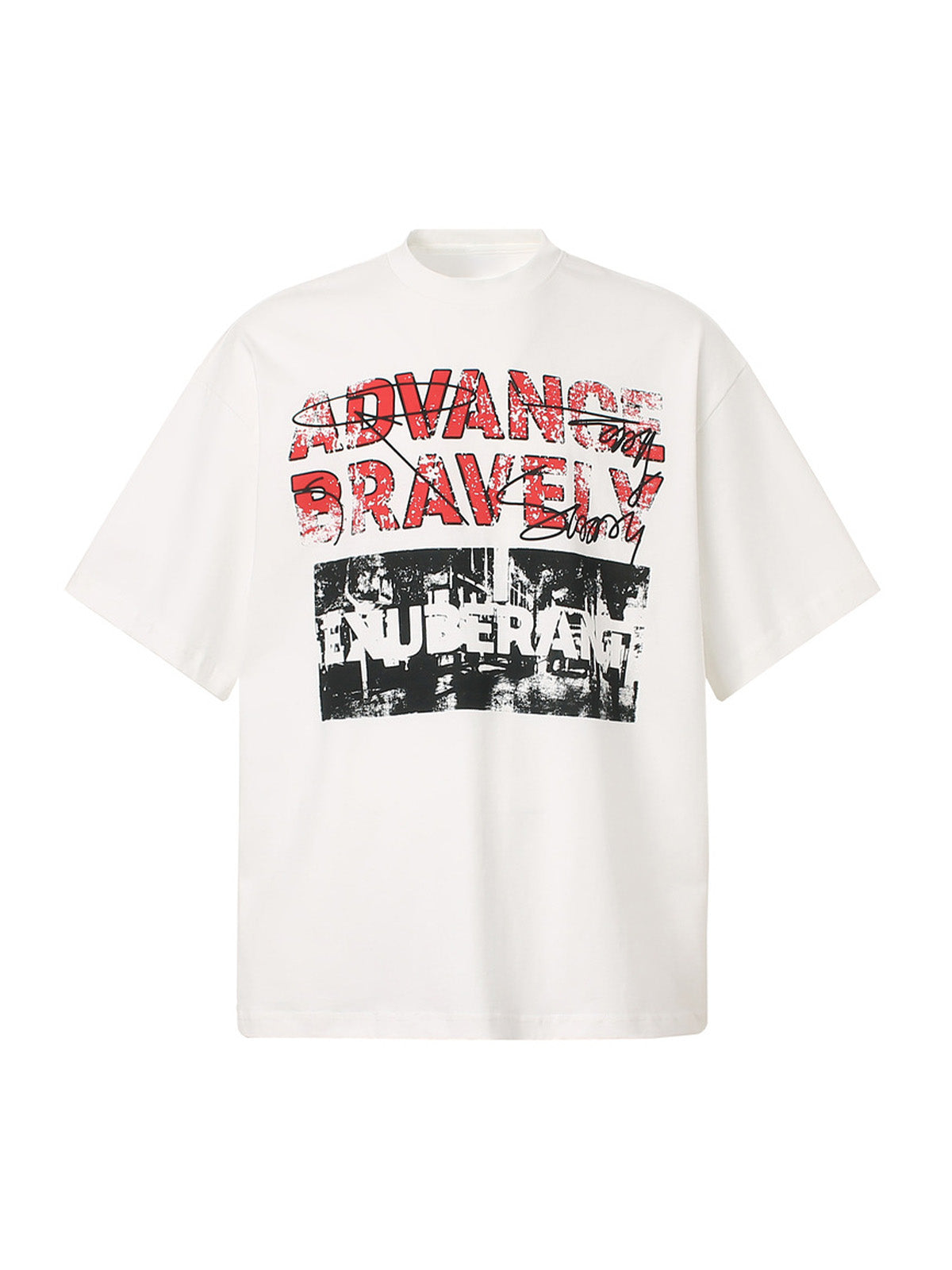Bold "Advance Bravely" Graphic T-Shirt 