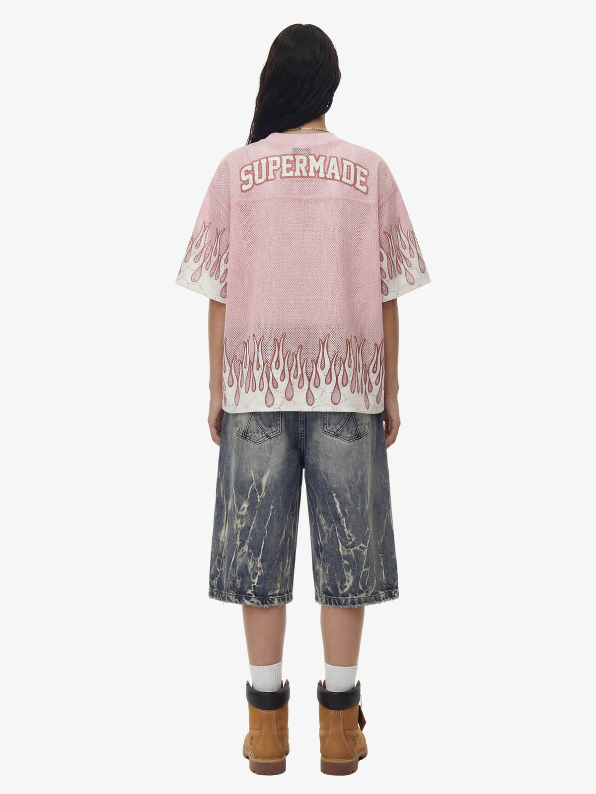 Supermade 25 Flame Graphic Mesh Football Jersey T-Shirt