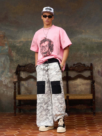 Cotton Oversized Graphic T-Shirt with Bold Print and Streetwear Style 