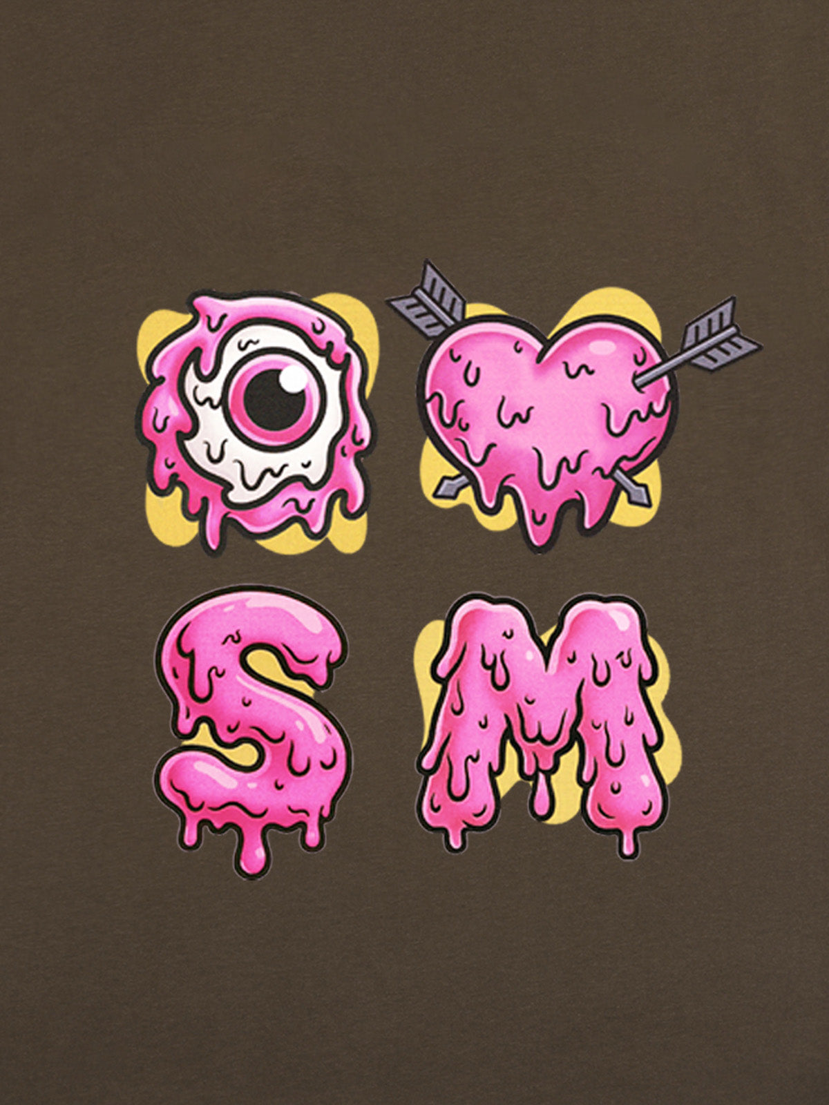 Thesupermade eyeball and love graffiti declaration T-shirt 