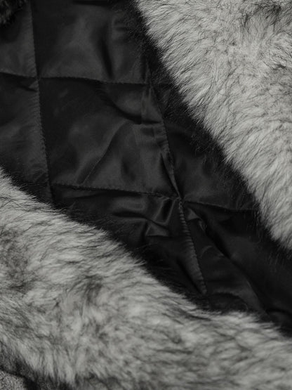 Stylish Tie-Dye Bomber Jacket with Faux Fur Hood for Winter and Fall 