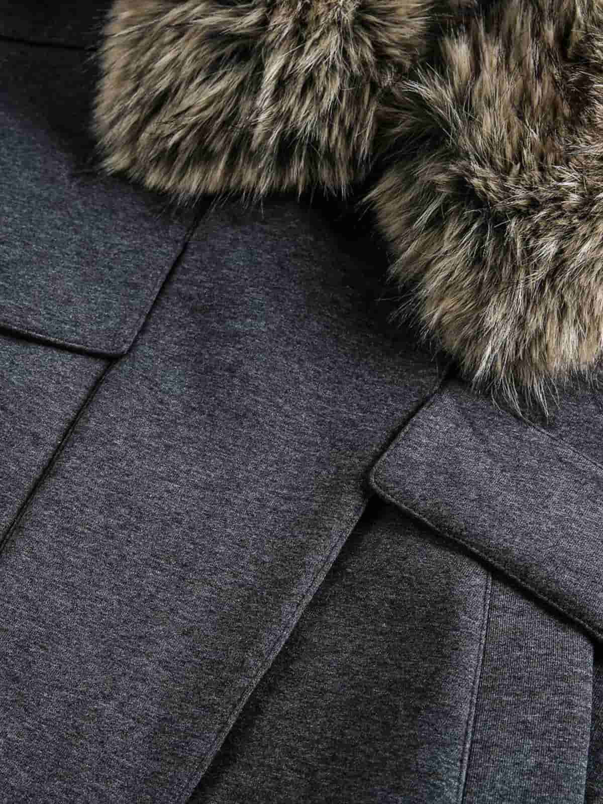 Winter Essential Bomber Jacket with Faux Fur Trimmed Hood 