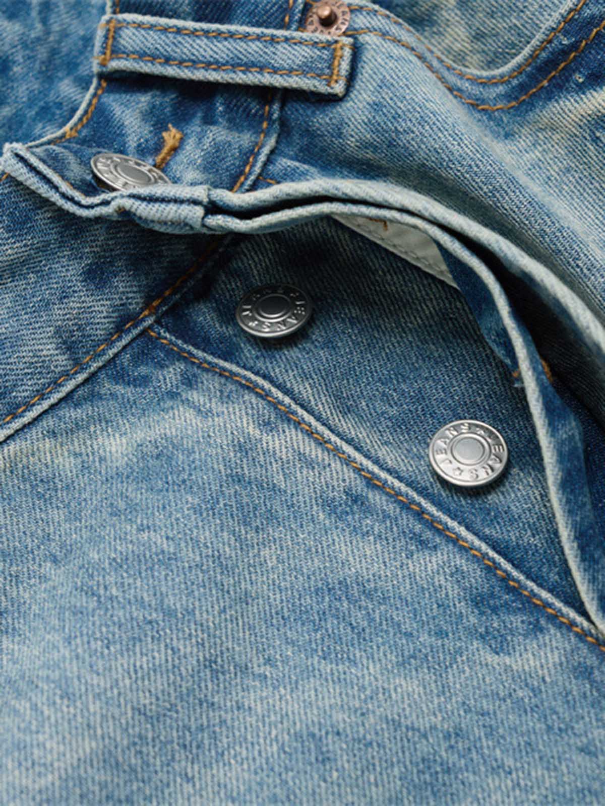 Washed Distressed Ink-splashed Denim Shorts 