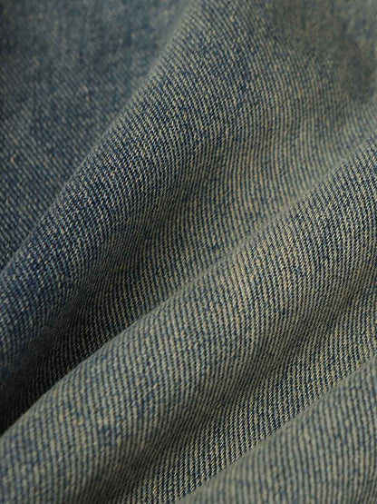 Braided Drawstring Waist Patchwork Cargo Jeans