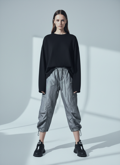 Retro Paratrooper Drape Barrel Pants