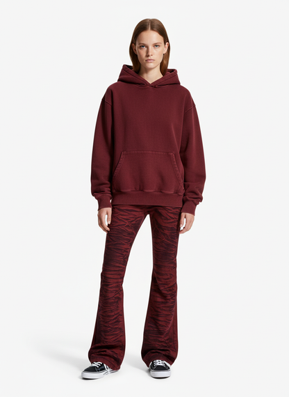 Wasteland Lava Wash Flared Wrinkled Texture Pants