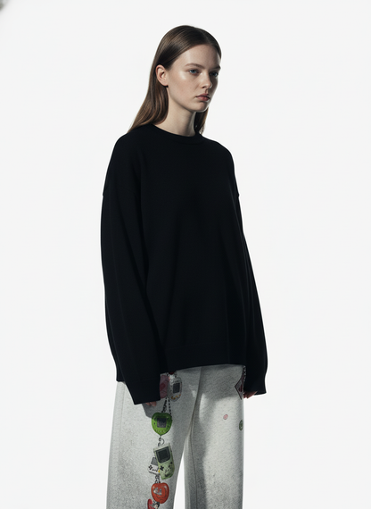 Retro Washed Creative Printed Barrel Pants