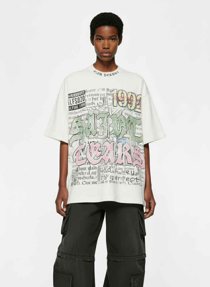 Jersey Knit Street 1992 Graphic T-Shirt - 2438