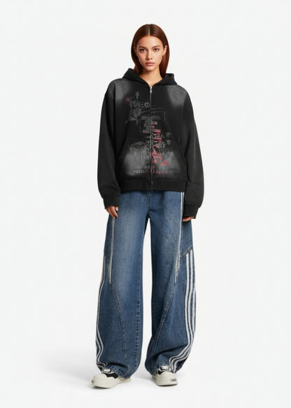 Street Spray Paint Print Hoodie