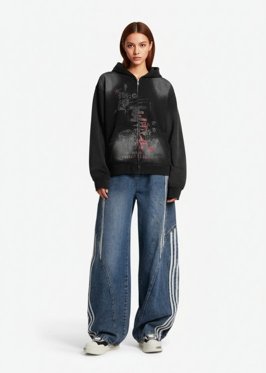 Street Spray Paint Print Hoodie