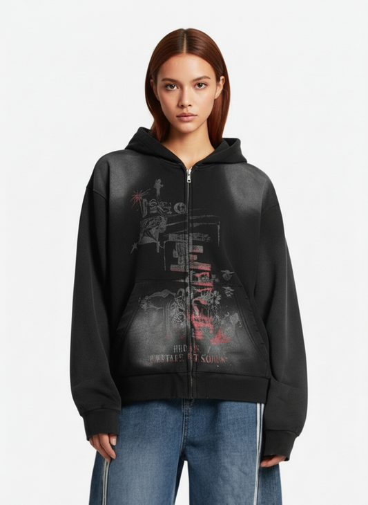 Street Spray Paint Print Hoodie