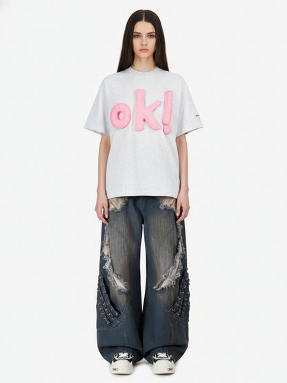 Fun "OK!" Graphic T-Shirt