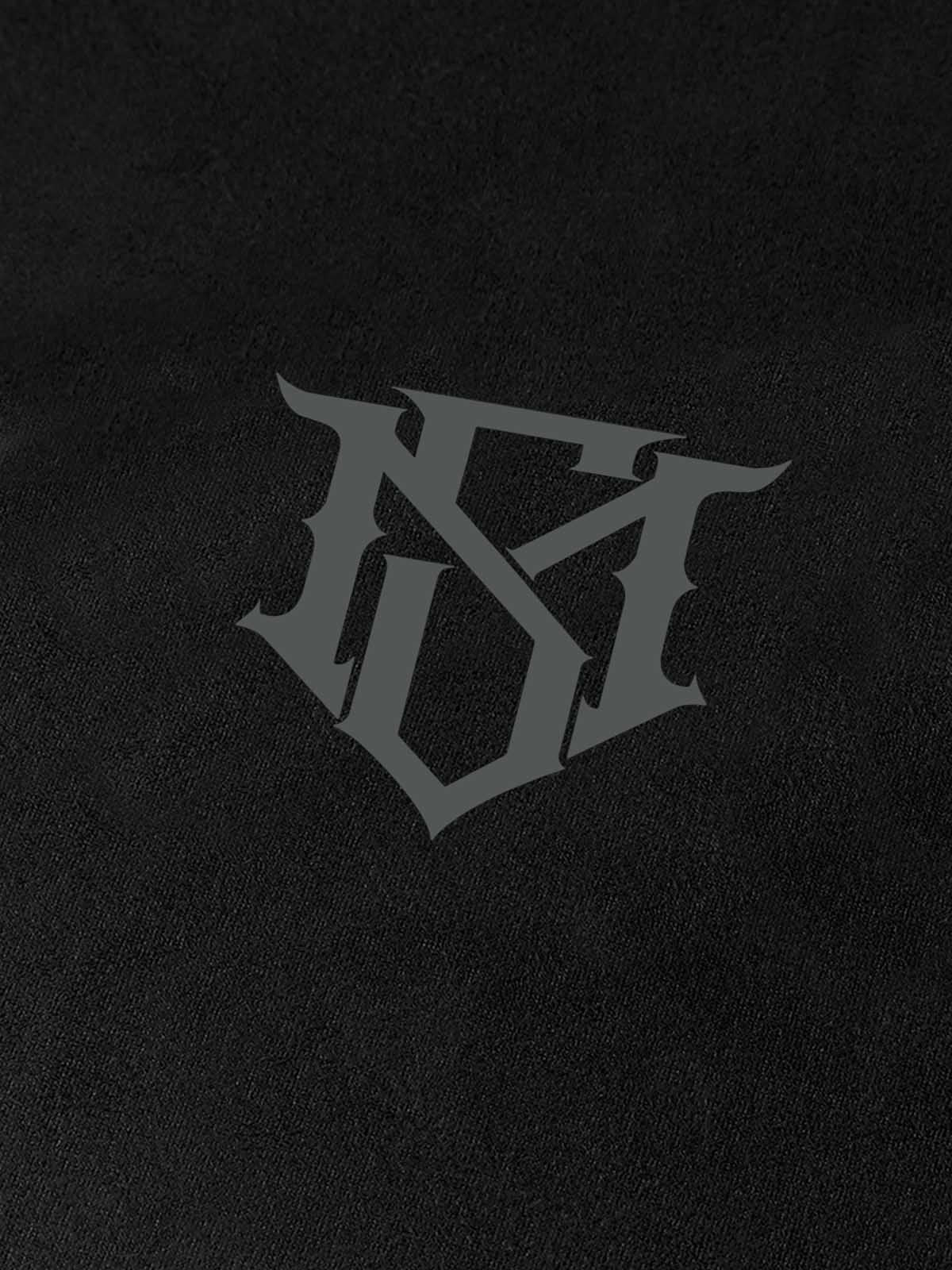 Metallic Print Suede Crew Neck T-Shirt 