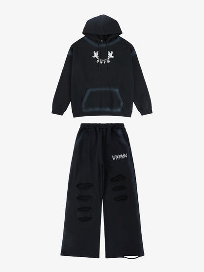 Supermade Distressed Embroidered Tie Dye Set