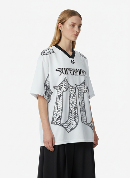 Jersey Style Snake Print T-Shirt - 2418