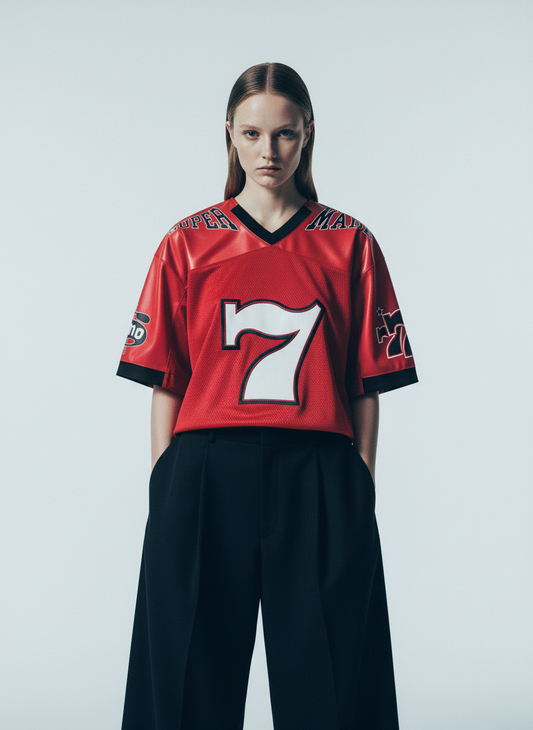 Original "SUPER 7" V-Neck Jersey T-SHIRT - 2424