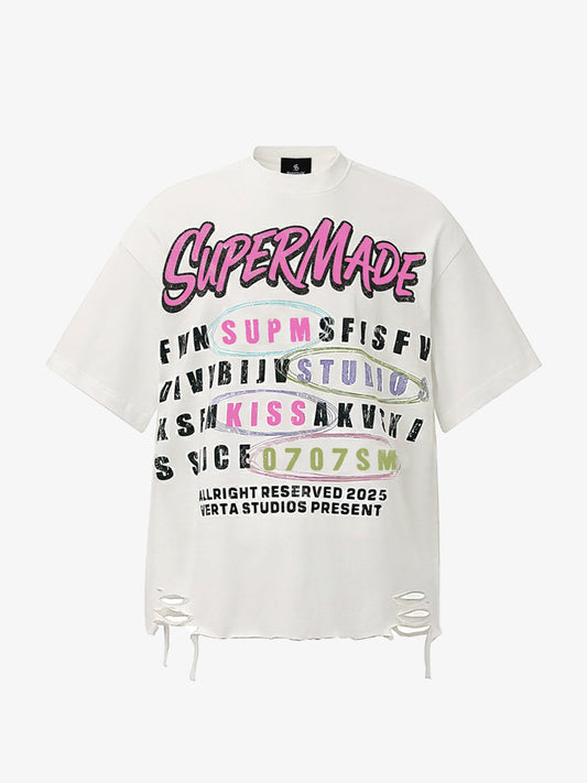 Retro Letter Graphic T-Shirt