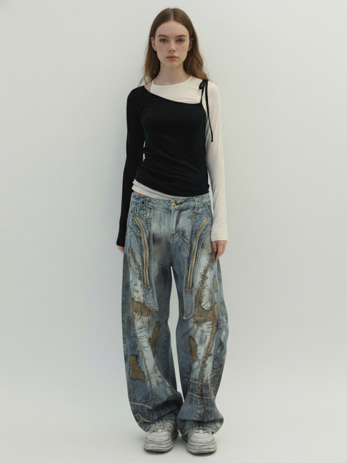 RO Style Washed Barrel Jeans - 2421