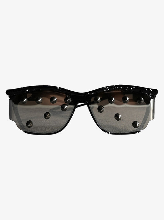 Streetwear Metal Rivet Curved Lens Glasses