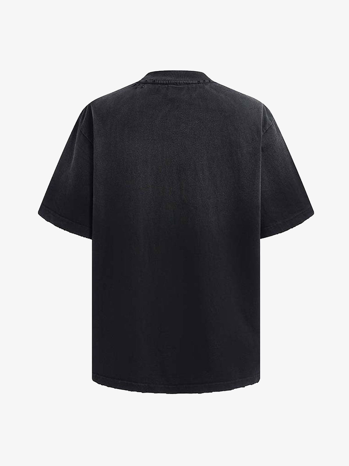 thesupermade-Unisex Loose Distressed Digital Wash Retro Street Print Short-Sleeve T-Shirt?