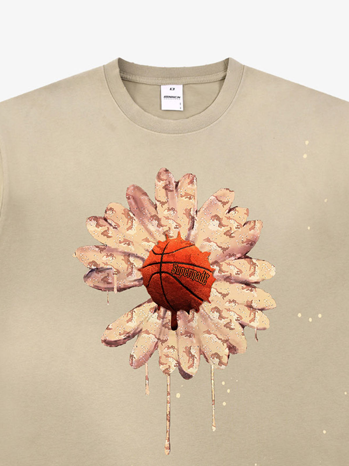 thesupermade Funny street basketball floral pattern design T-shirt 