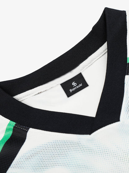 Polyester Supermade Dog Print V-Neck T-Shirt with Graphic Design for Men 