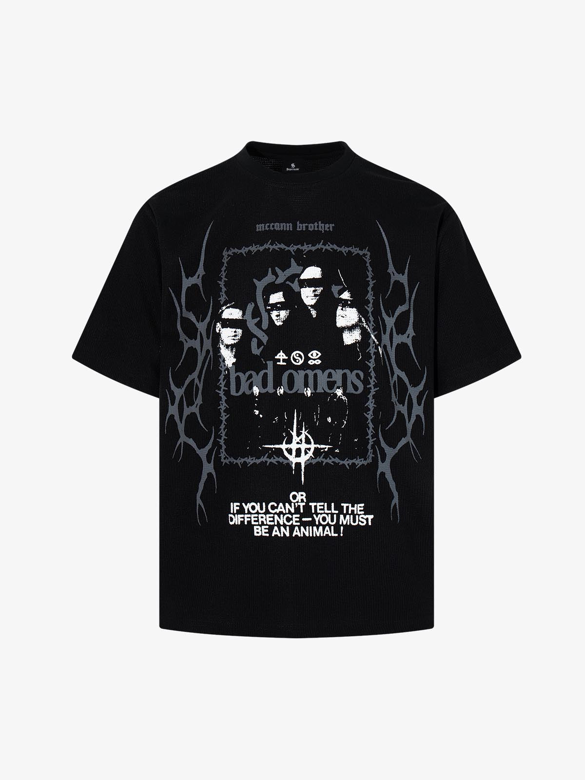 Cotton Oversized Graphic T-Shirt with Punk Rock Print and Vintage Wash Effect 
