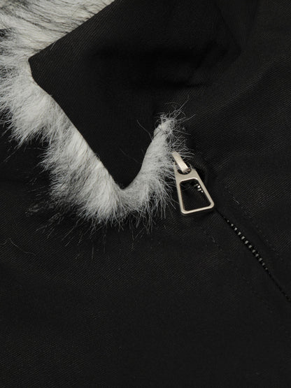 Stylish Winter Bomber Jacket with Faux Fur Collar - Perfect for Cold Weather 