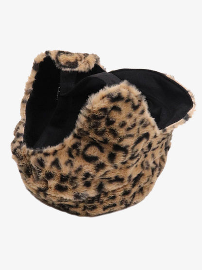 Retro Leopard Plush Earmuff Winter Hat 