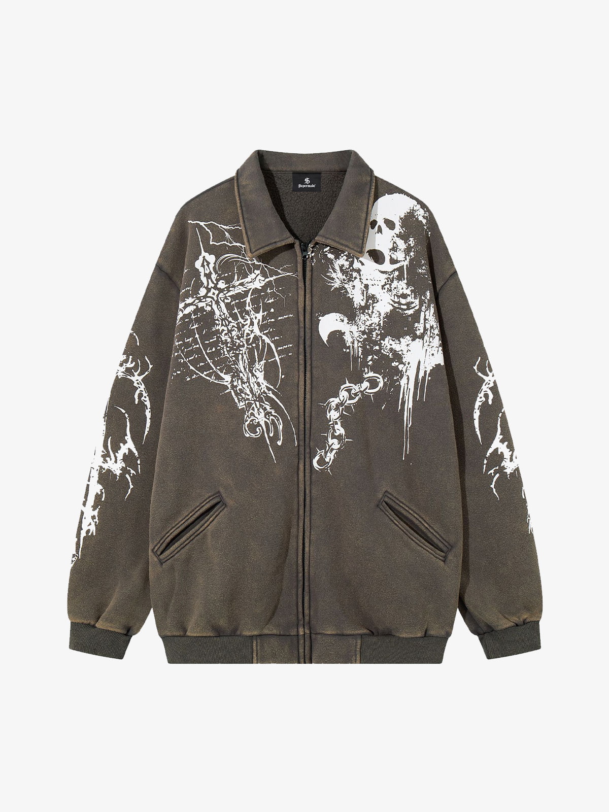 Skull Pattern Knit Sweater for Fall and Winter 