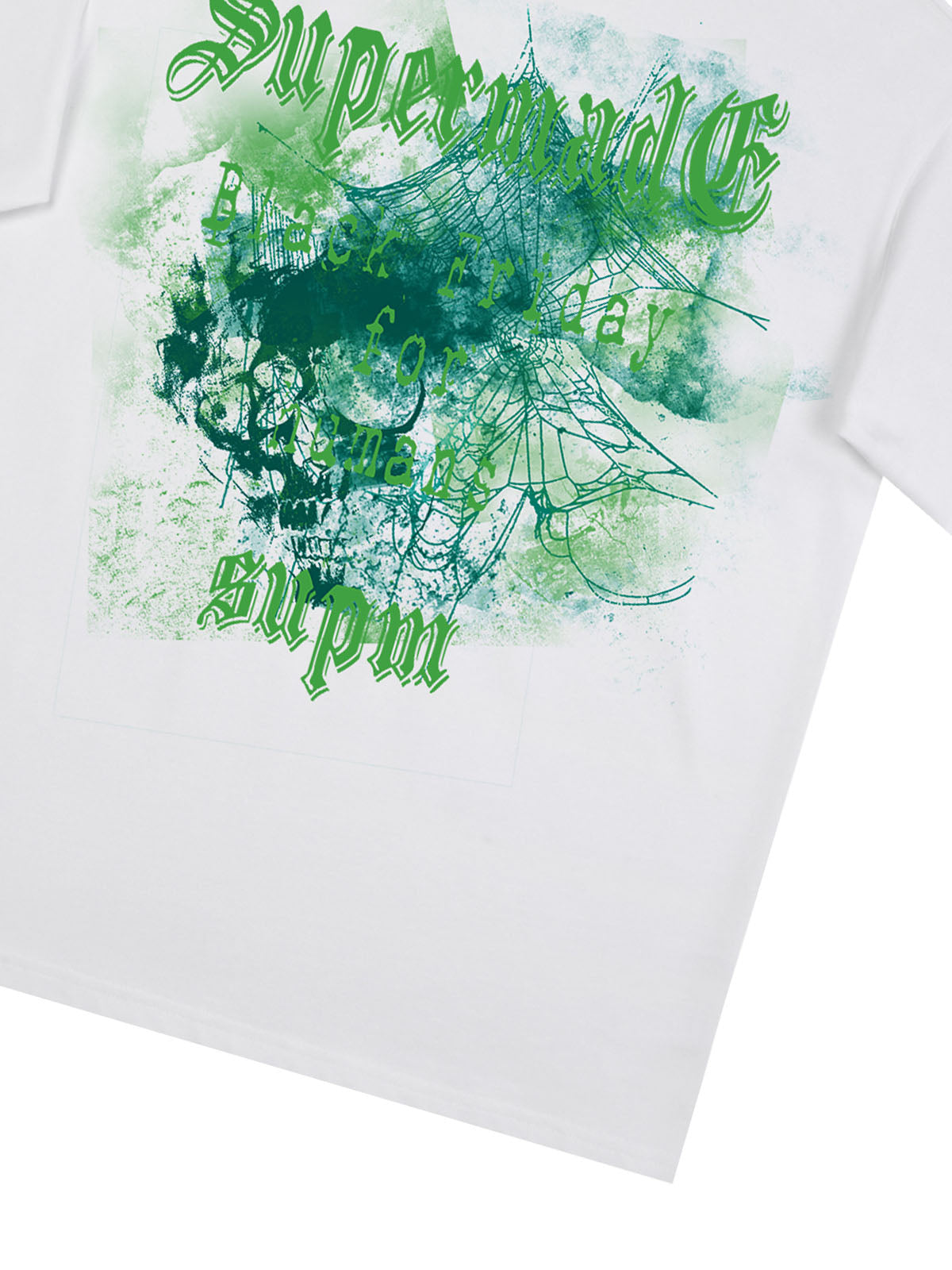 THE SUPERMADE Black Friday Gothic Skull Spiderweb Graphic T-Shirt 