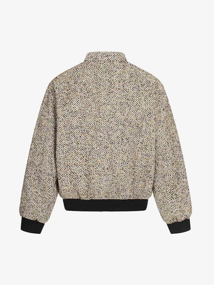 Vintage Herringbone Zip Up Jacket